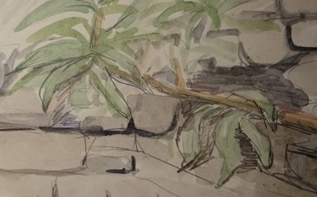 Quadro pintado por uma bravense, lembrando Fonte de Vinagre