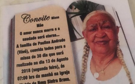 Familiares de Nha Paulina, convidam a todos para a Missa do Mes