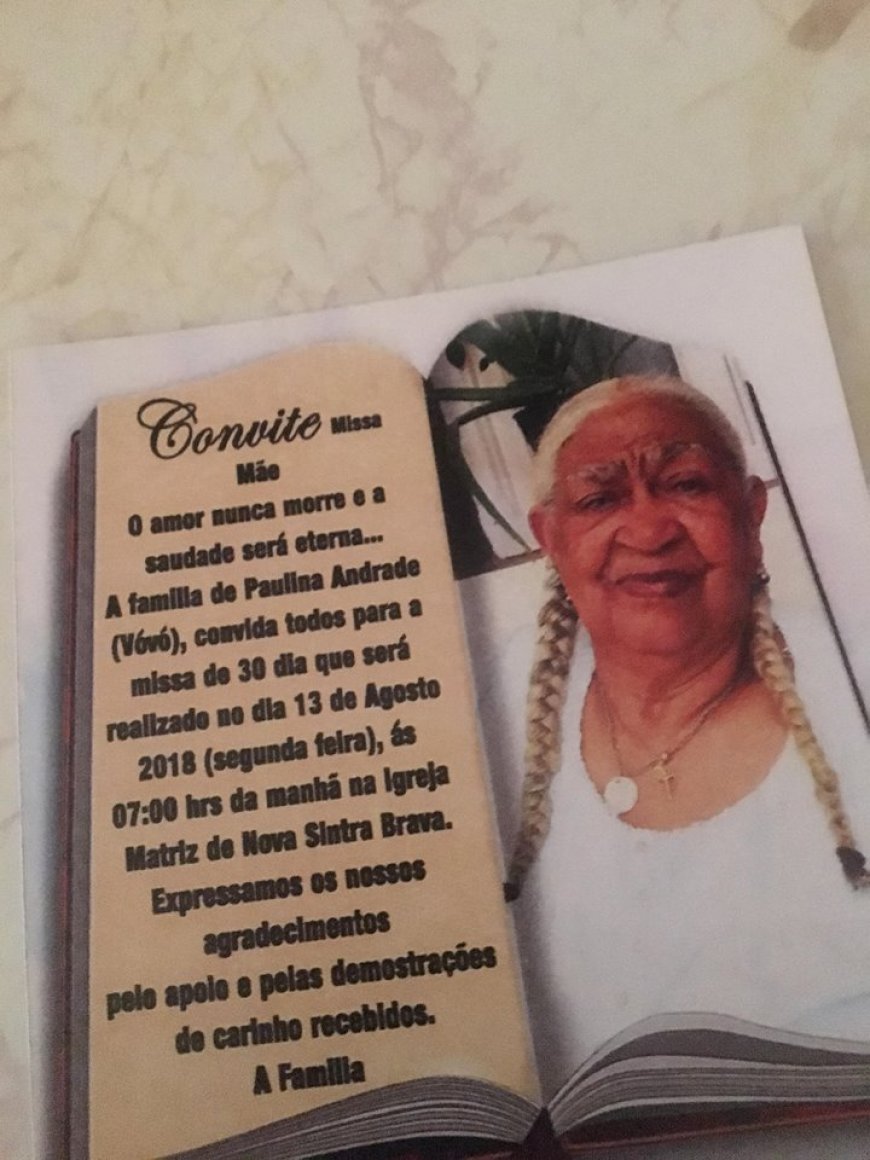 Familiares de Nha Paulina, convidam a todos para a Missa do Mes 