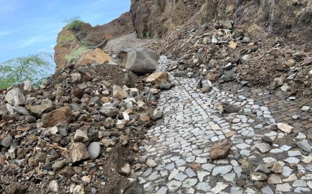 After the last rains, the town of Fajã D'Água is once again isolated