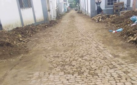 Rua da Cultura and Rua em Pé da Rocha, in Nova Sintra, emerge clean after torrential rain