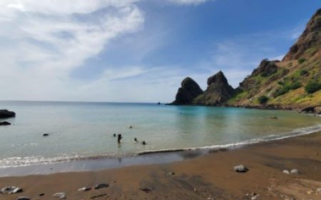 After the last rains, sand returns to Fajã D'água Beach in Brava