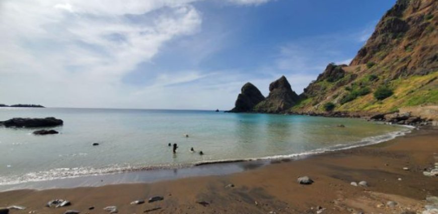 After the last rains, sand returns to Fajã D&#39;água Beach in Brava