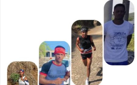 Four athletes from Brava face the challenge on the "Trail d'Santiago" in Santiago, Cape Verde