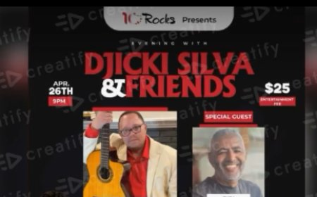 Djicki Silva no 10 Rocks Tapas & Bar Restaurante para um show de variedades musicais