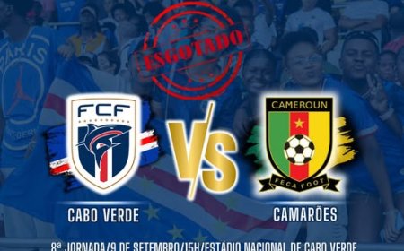 Bilhetes para o jogo Cabo Verde–Camarões no Estádio Nacional  já estão esgotados