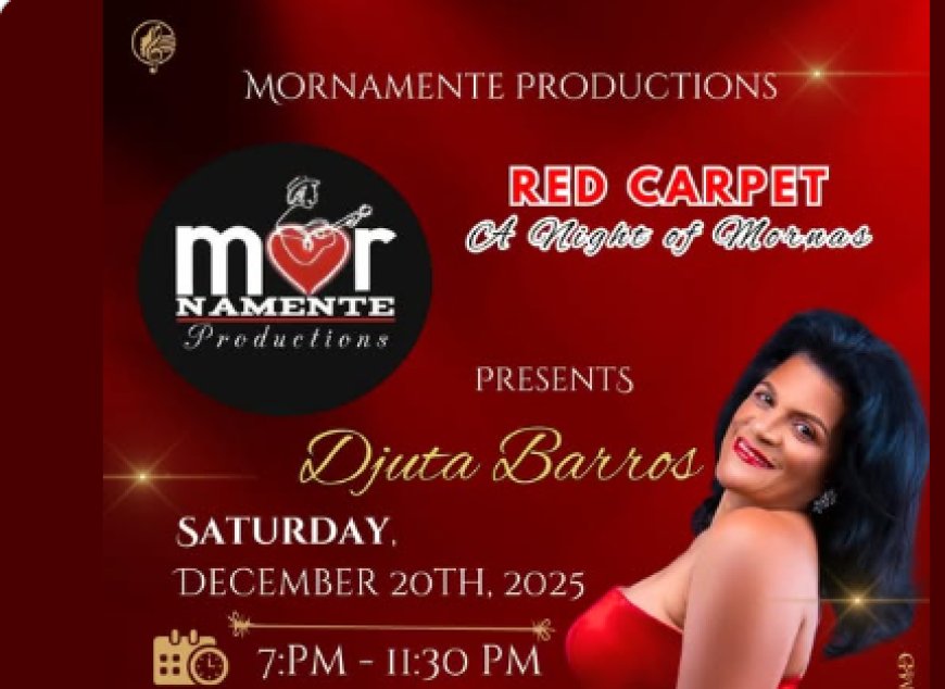 Djuta Barros anuncia grande espetáculo “Noite de Mornas” para 20 de Dezembro de 2025 em Rhode Island