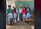 Brava: Emigrant Mariana Fernandes donates backpacks to students at the Nossa Senhora do Monte School.